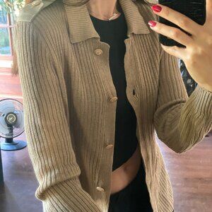 Salvatore Ferragamo Tan Beige Cardigan Size M - Vintage